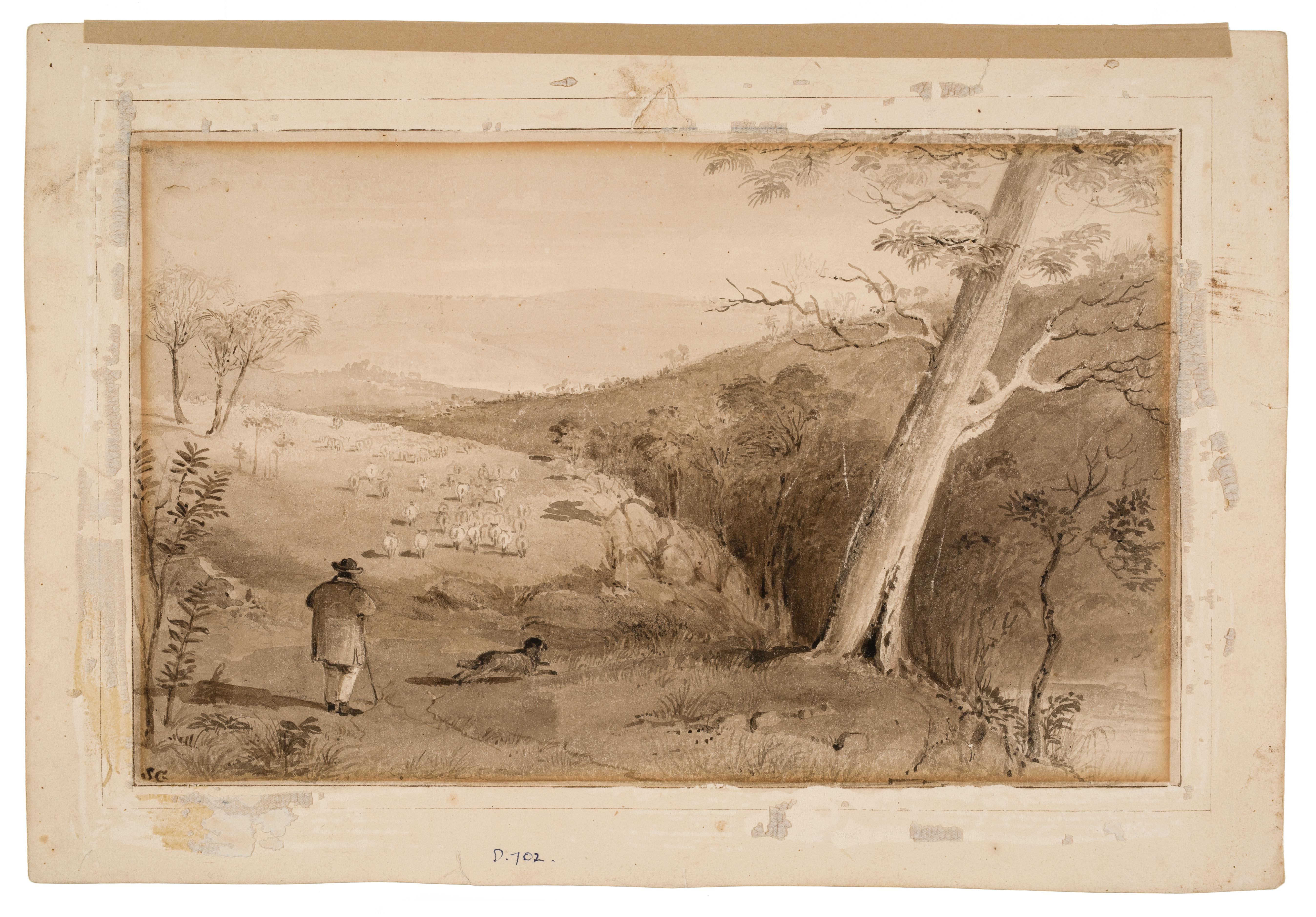 Thumbnail image for Shepherd and dog with sheep | AGSA 625D1