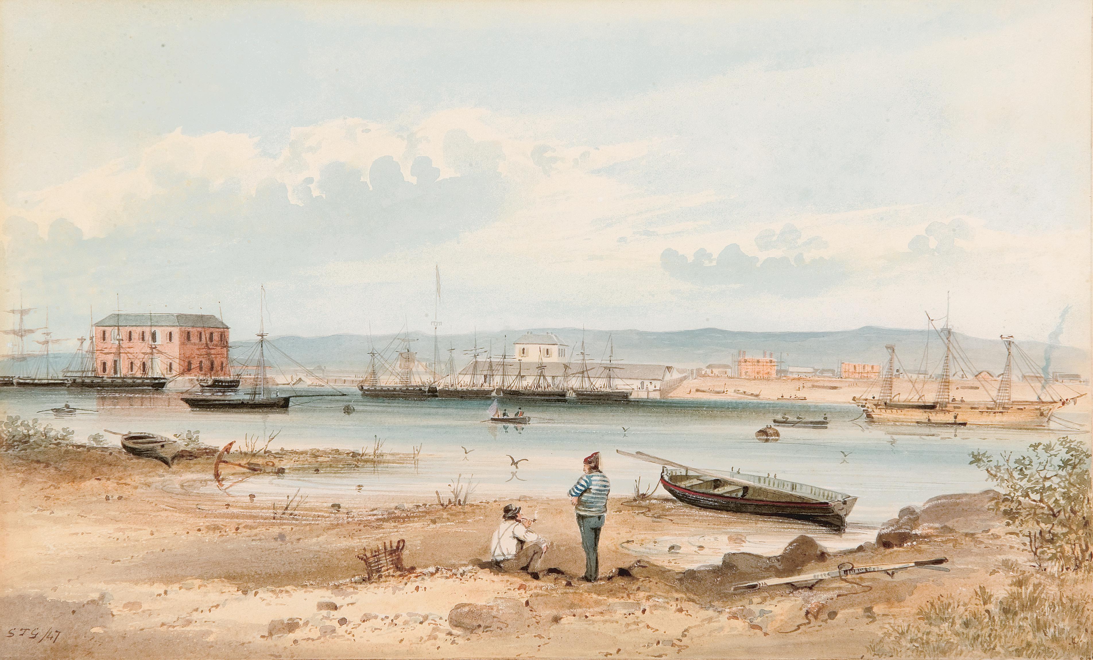 Thumbnail image for Port Adelaide looking across Gawler Reach | AGSA 0.655