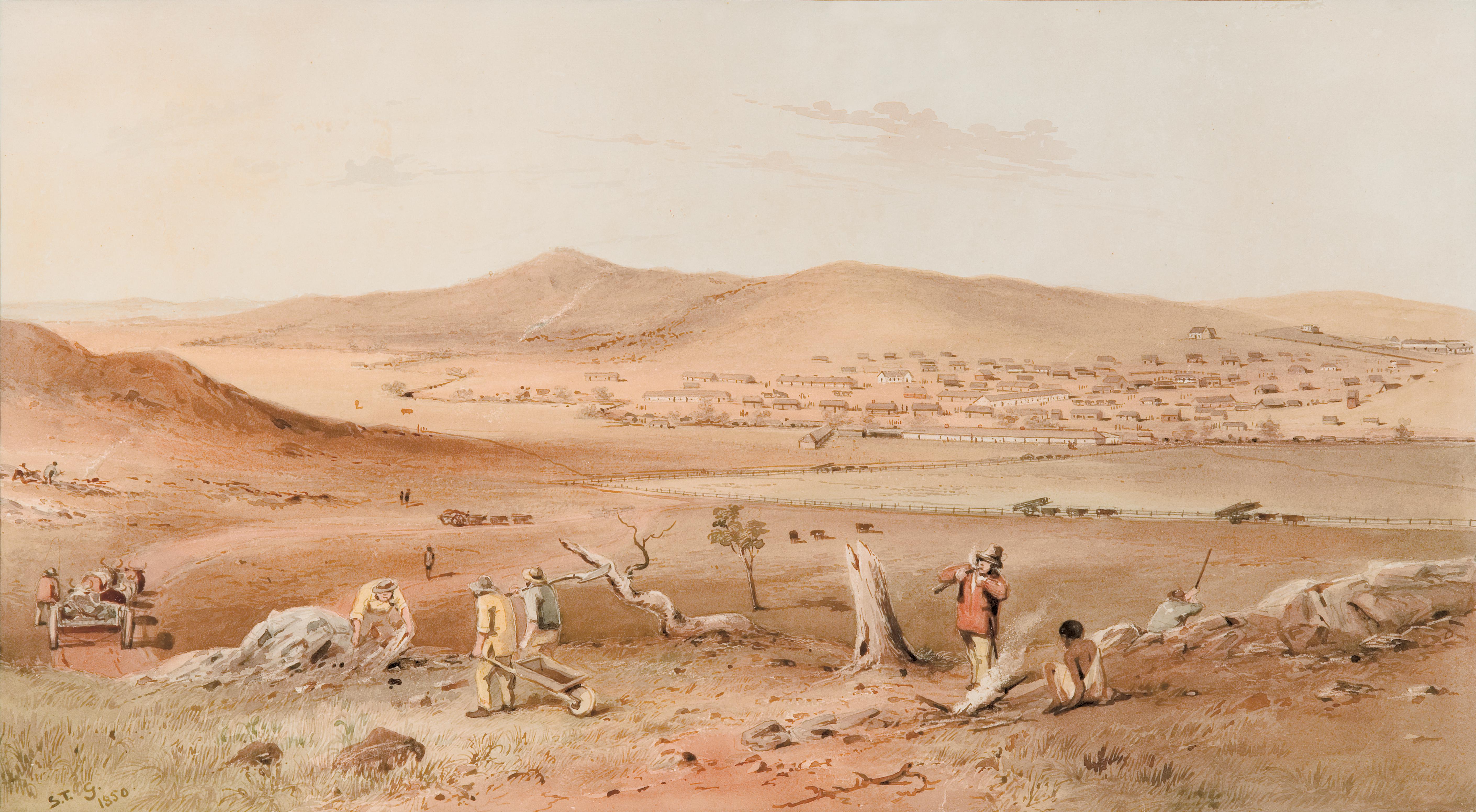 Thumbnail image for Kooringa, the Burra Burra Township, from the Quarry at the rear of the P.C.C. Smelting Works | AGSA 20063P13