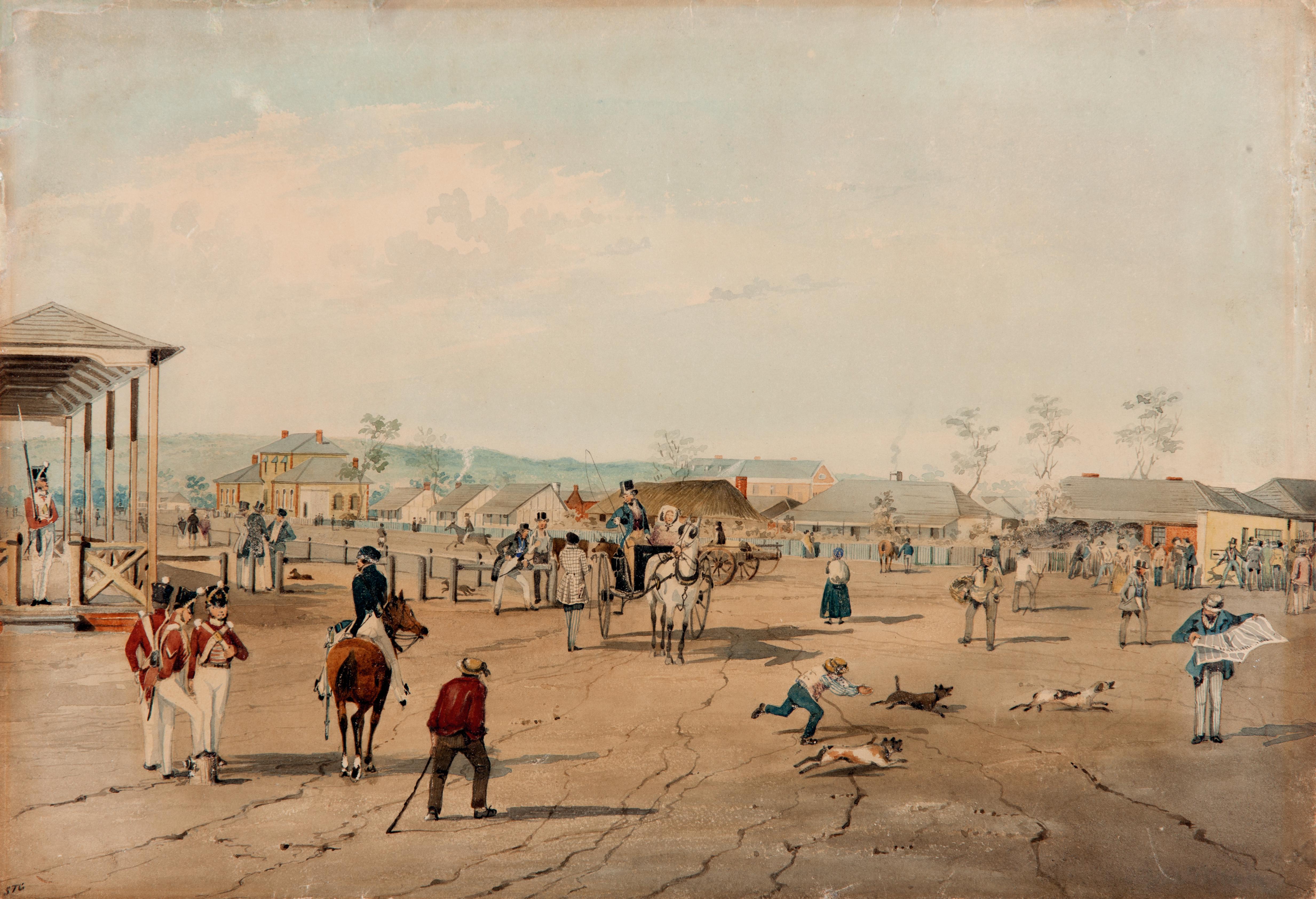 Thumbnail image for North Terrace, Adelaide, looking south-east from Government House Guardhouse | AGSA 0.939