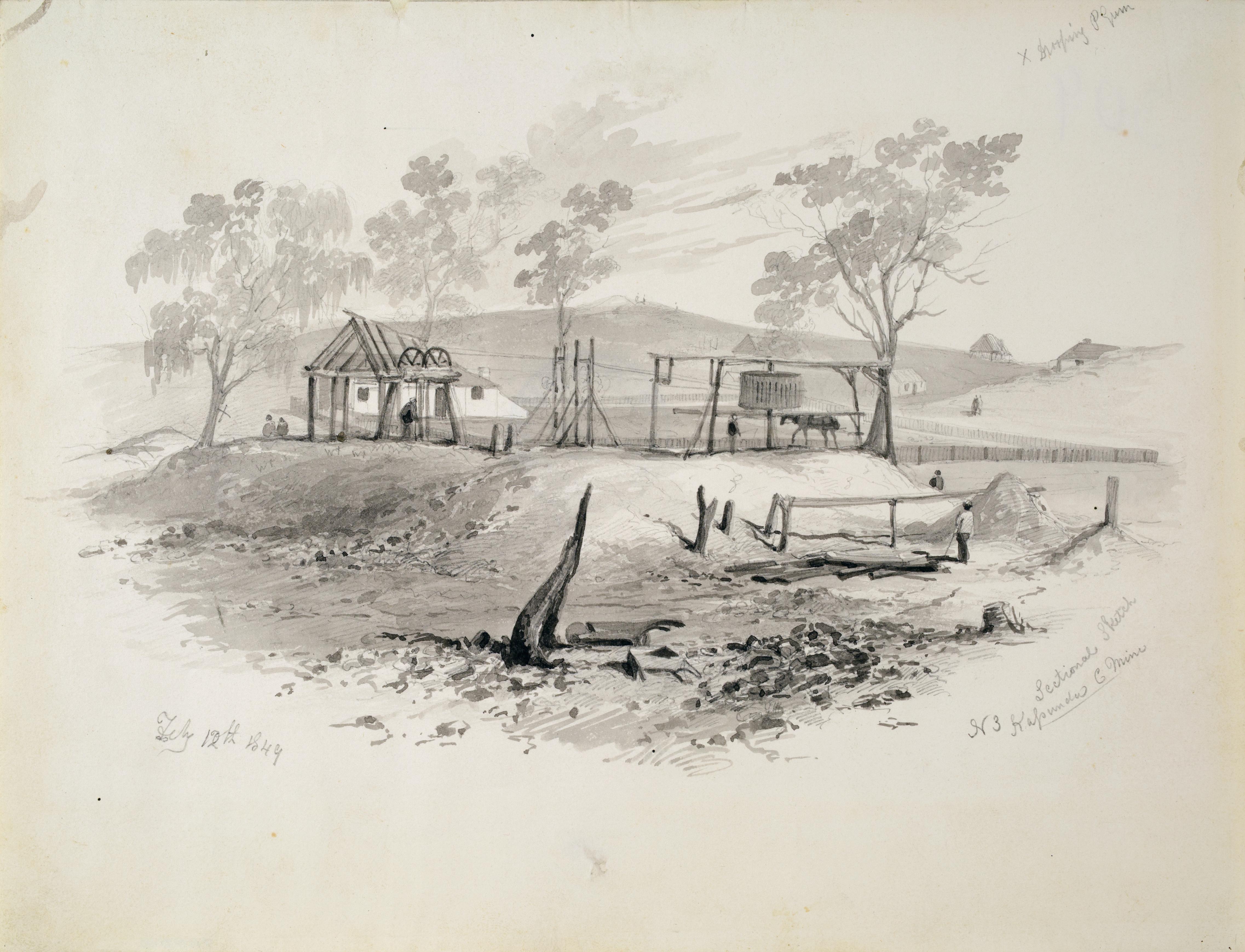 Thumbnail image for No. 3 Sectional Sketch, Kapunda C[opper] Mine | AGSA 7110D10
