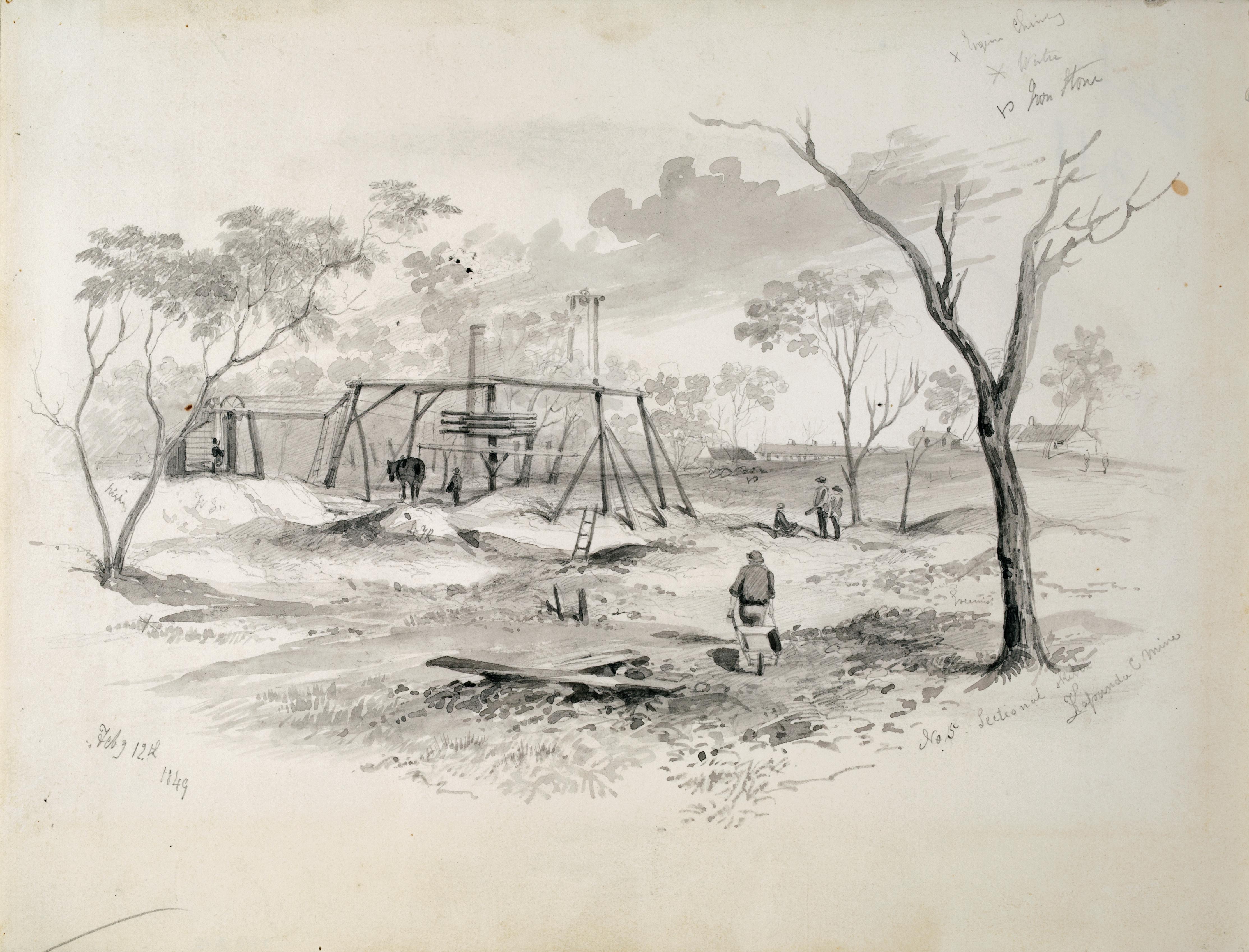 Thumbnail image for No. 5 Sectional Sketch, Kapunda C[opper] Mine | AGSA 7110D12