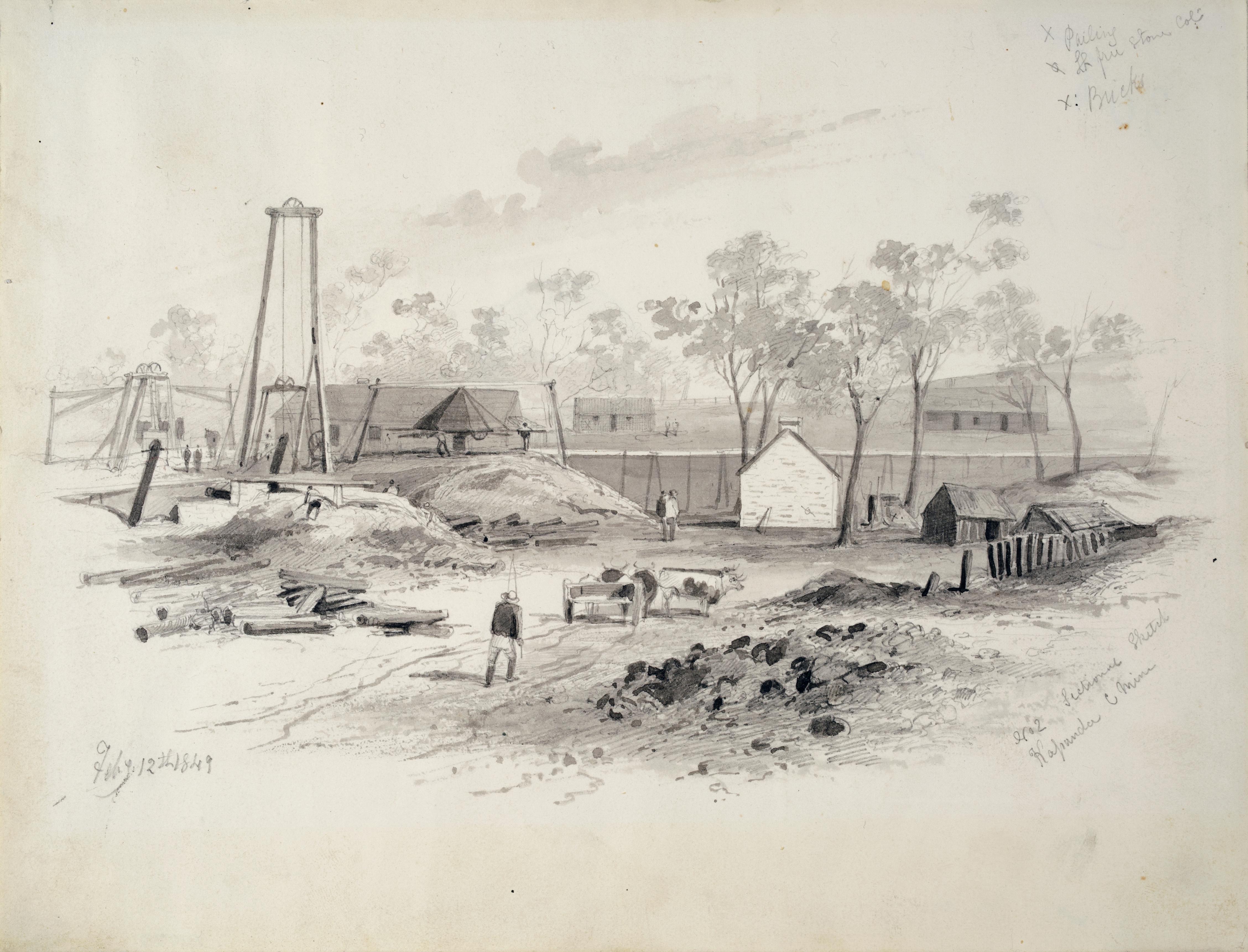 Thumbnail image for No. 2 Sectional Sketch, Kapunda C[opper] Mine | AGSA 7110D9