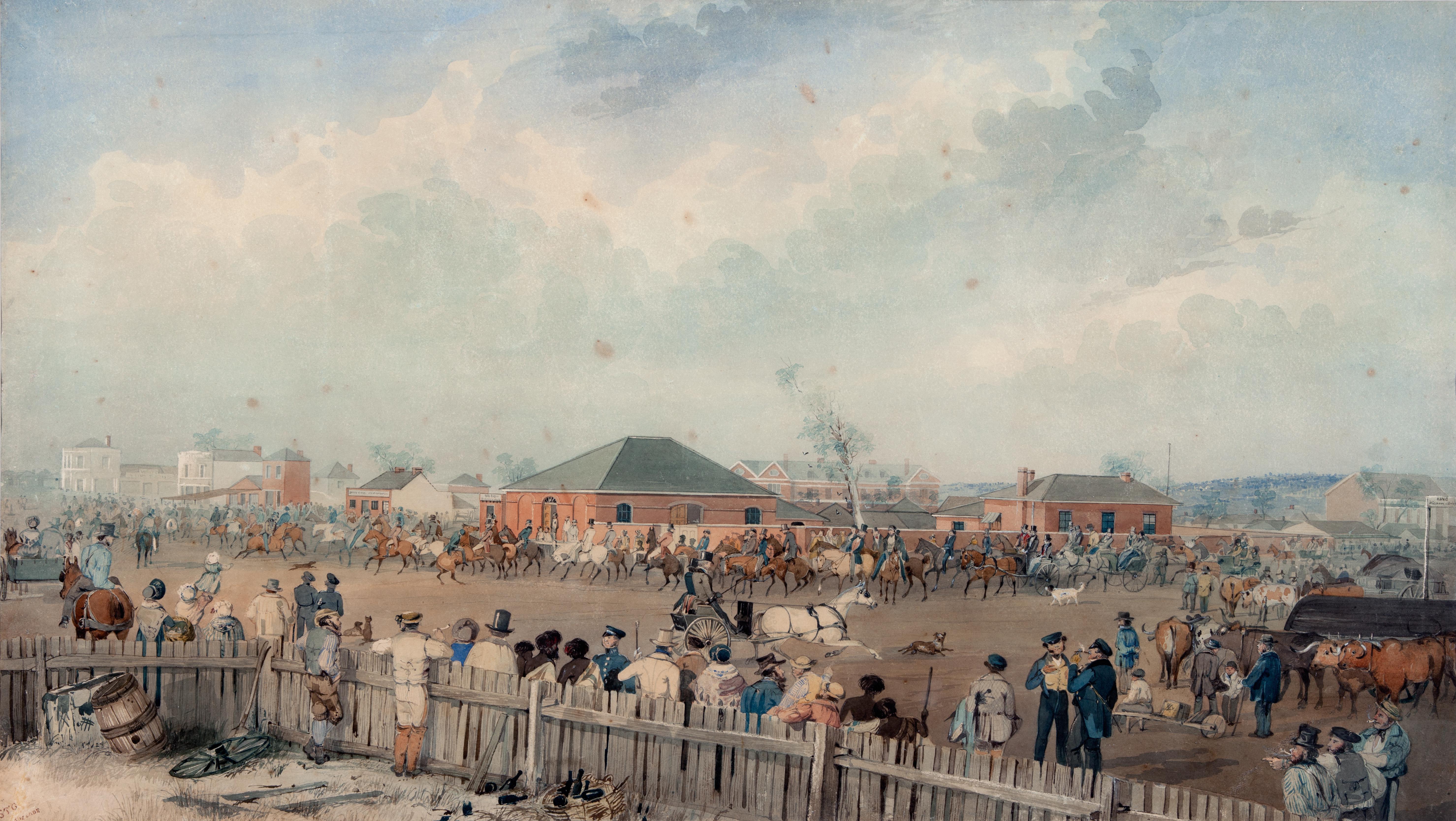 Thumbnail image for Sturt's Overland Expedition leaving Adelaide, August 10th, 1844 | AGSA 0.1128