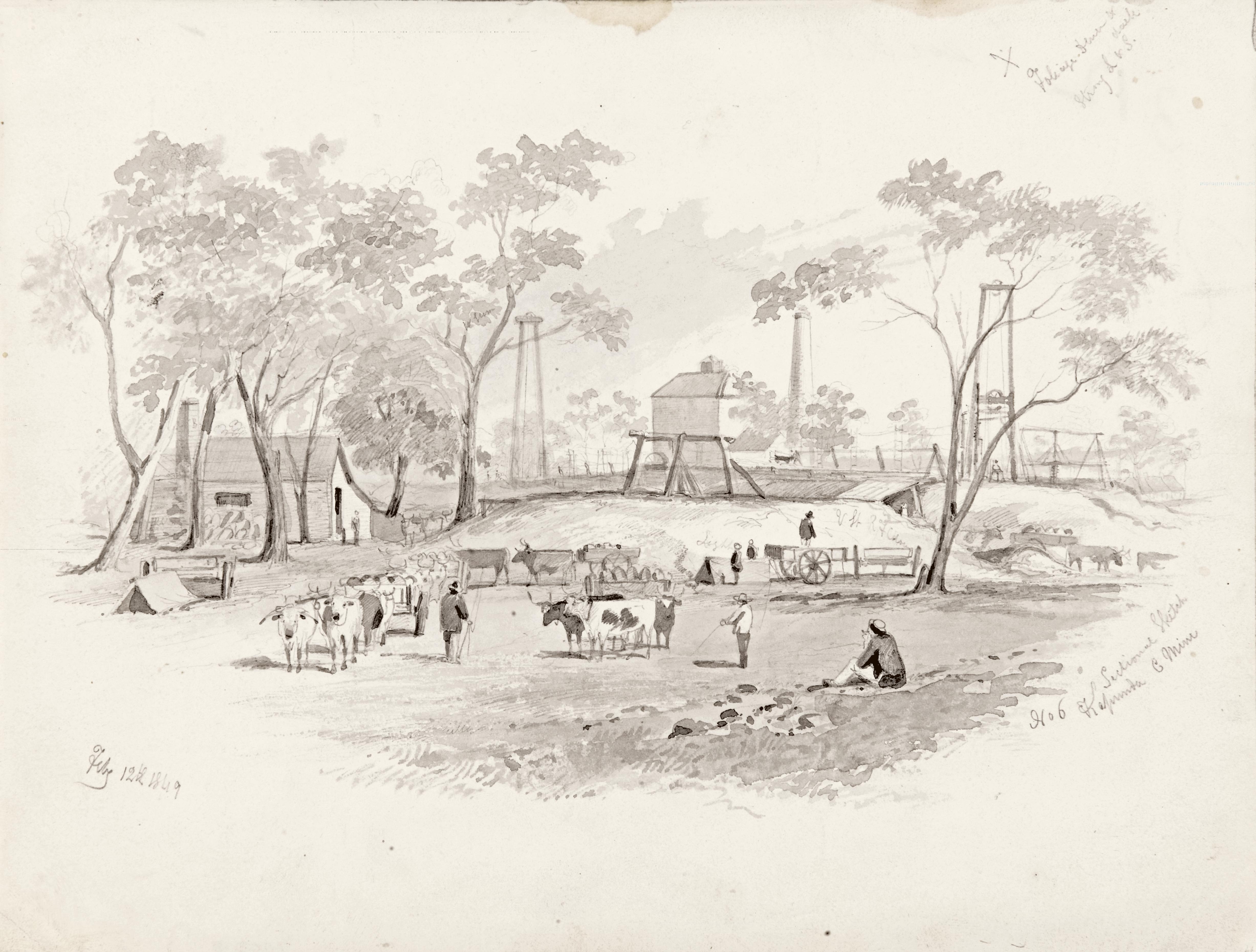 Thumbnail image for No. 6 Sectional Sketch, Kapunda C[opper] Mine | AGSA 7110D13