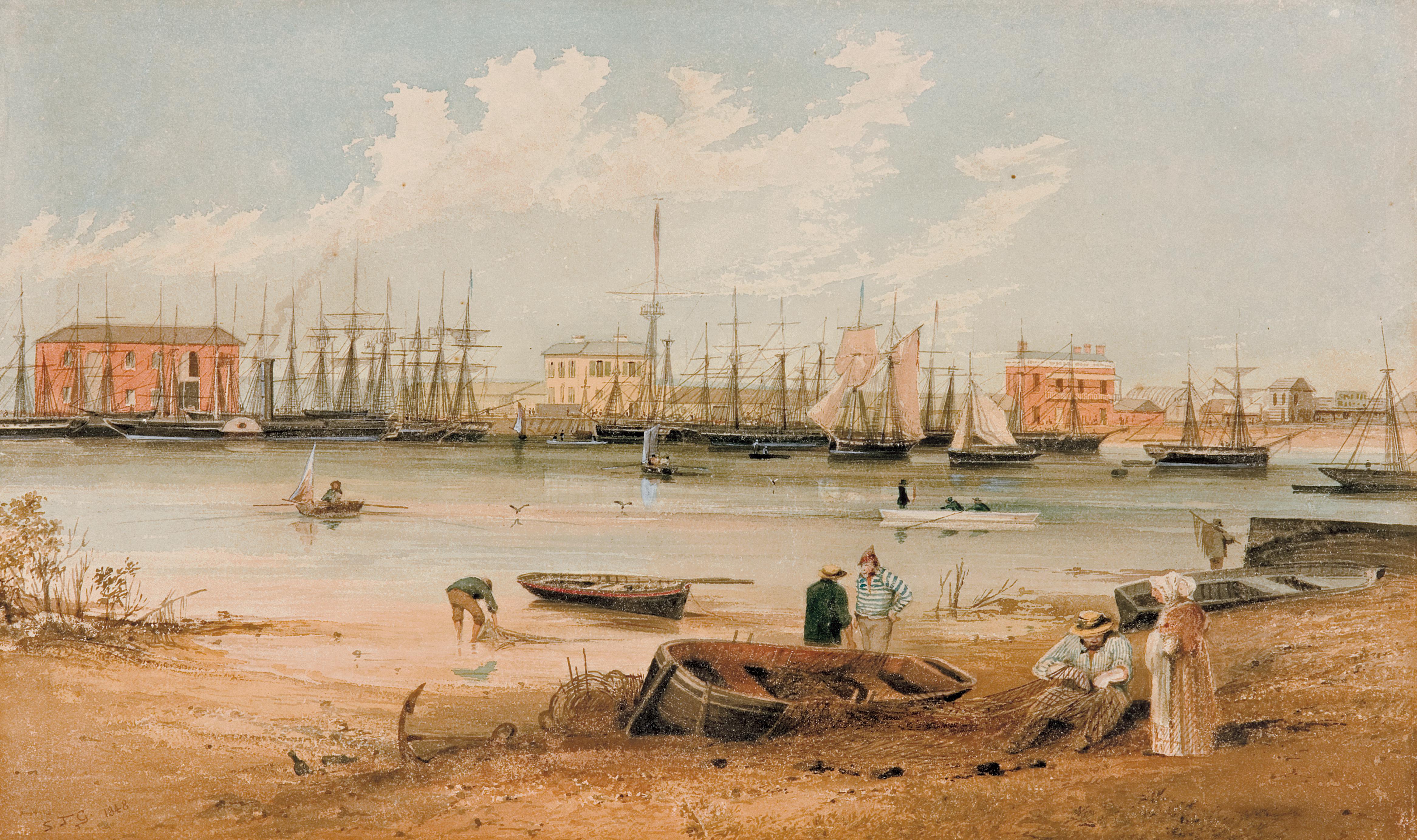 Thumbnail image for Port Adelaide looking across Gawler Reach | AGSA 0.646