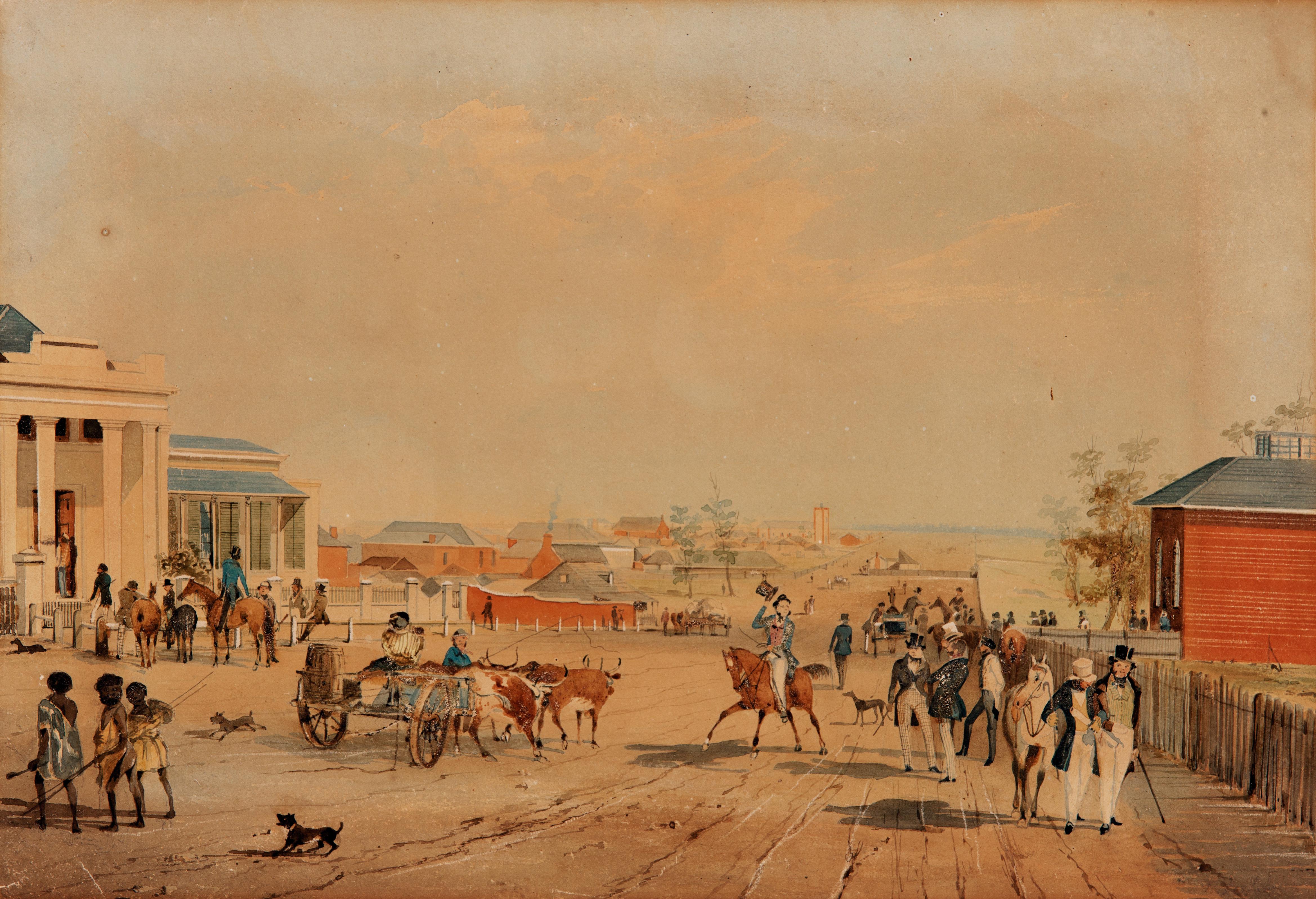 Thumbnail image for North Terrace looking west and Bank of South Australia and Legislative Council Room | AGSA 0.938